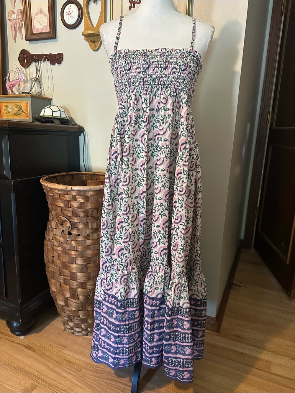 Natural life cotton floral boho maxi dress